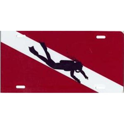 License Plate W/diver, Flag